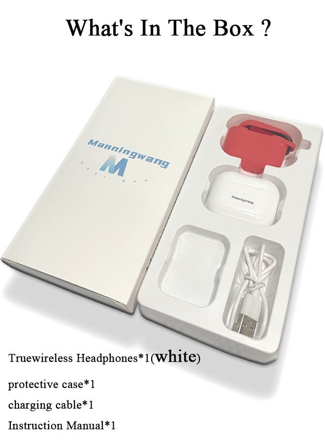 Manningwang TWS Half In-Ear Earphones Wireless Earbuds With Protective Cover - Image 5